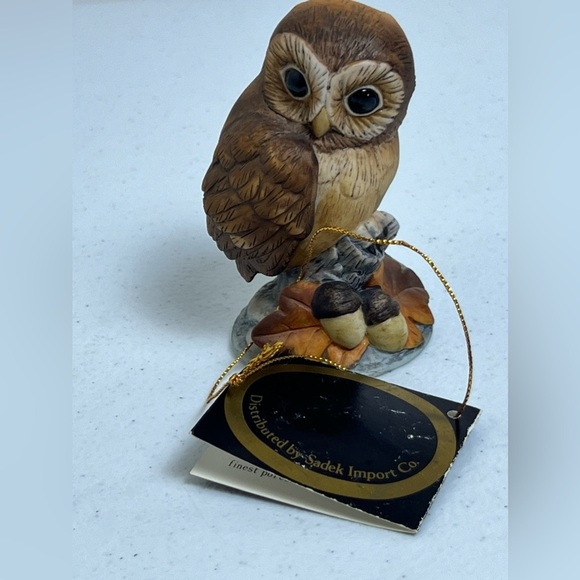 Vintage Andrea by Sadek Owl Figurine #6350 Made in Japan Signed Tags - Picture 10 of 11